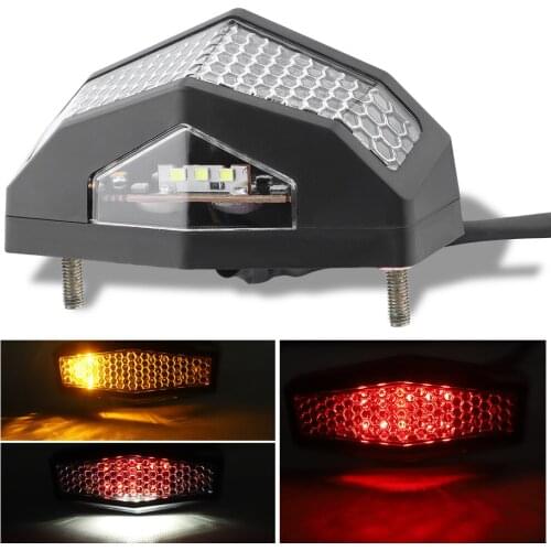 Universal Motorcycle LED Rear Tail Brake Stop Indicator Signal Lamp Turn Signal Light Day turning light 12V for Moto Scooter ATV