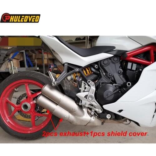 Titanium Alloy for Ducati 939 Exhaust Muffler Link Pipe Motorcycle Exhaust Muffler Escape Mid Pipe for Ducati 939 Dual Exhaust