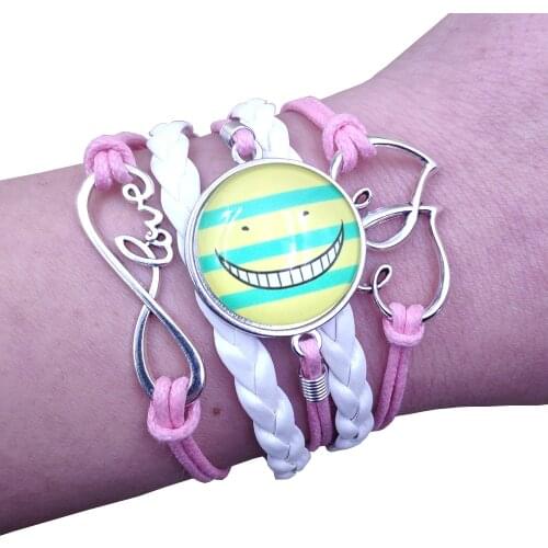 10 Styles Cute Assassination Classroom Multilayer Leather Bracelet Japanese Anime Time Gem Women Men Girl Boy Gift ASJS