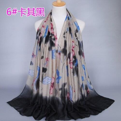 12 pieces/lot) ladies printe leaf floral viscose scarf shawl hijab muslim wash painting long wrap headband scarves/scarf GBS314