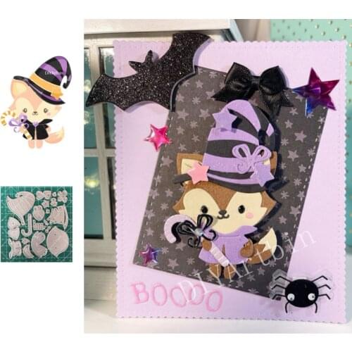 2021 Fox Girl Metal Cutting Dies Halloween Layering Stencils Die For Diy Scrapbooking Birthday Card Making