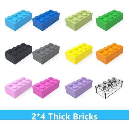 40Pcs DIY Creator Building Blocks Thick Bricks 2x4 Dots Educational Creative Size Compatible With 3002 Plastic Children Toys