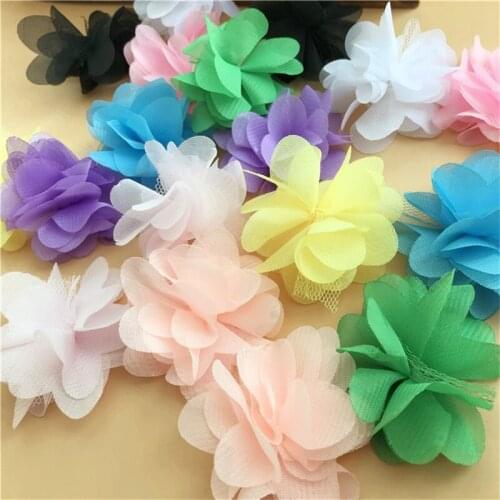 9Colors Chiffon Lace 3D Flowers Diy Handmade Decoration Clothing Accessories Hat Accessories Patch