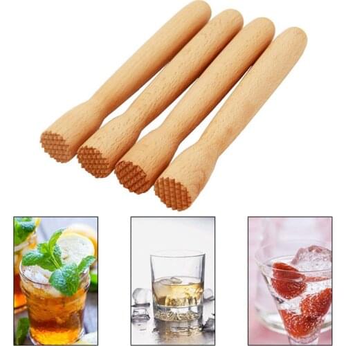 Beechwood Drink Muddler Wooden Masher Crusher Cocktail Damper Bar Tool Ice Hammer Bartender Barware