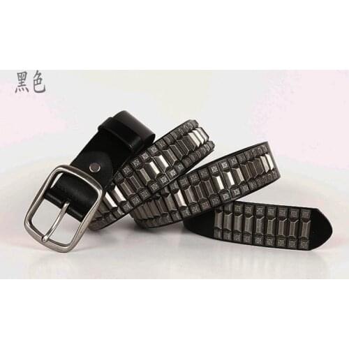 Free Shipping,Natural 100% cow leather buckle belt.brand genuine leather punk rivet belts,mens metal belt,Self-defense tool