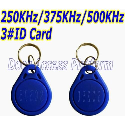 100 pcs Per lot 250KHz/375KHz/500KHz No.3# ID Card Keytag, EM RFID ID Keyfobs, access control use time attendance use