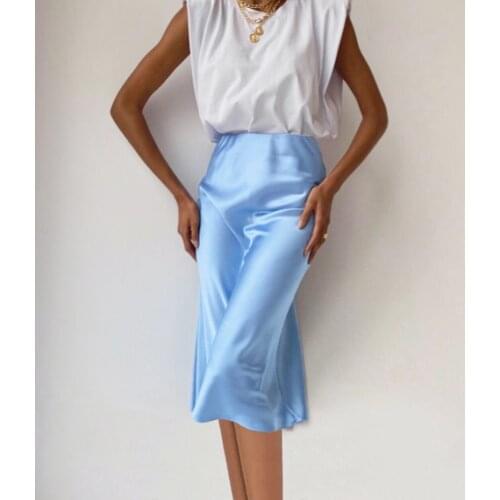 Black Skirt Satin Vintage Long Women Clothing Purple Egirl Summer Sexy Unif Bottoms 90s High Waist Japanese Fashion Office 2021