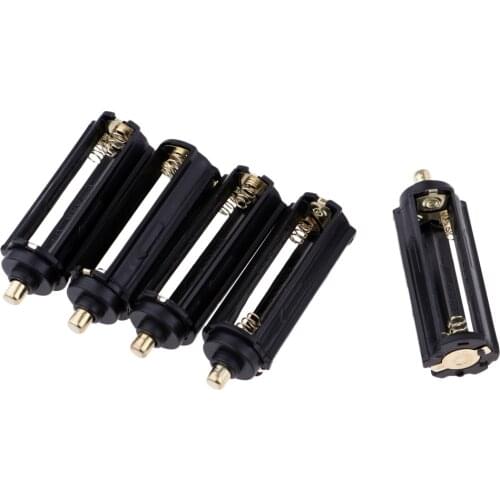 5pcs/pack Camping Flashlight Torch Battery Holder Container for 3x AAA Batteries