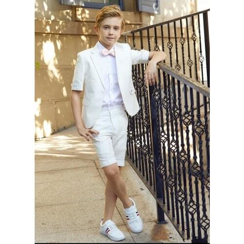 Child Prom Suits Kids Formal Wear 2020 Summer Boy Suits For Wedding One Button 2 Pieces Boys Celebrity Blazers Jacket+Short Pant