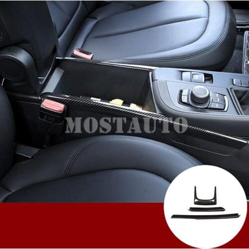 For BMW X1 F48 Inner Center Console Armrest Box Frame Cover Trim 2016-2019 3pcs Silver/Black Car Accessories Interior Car Decor