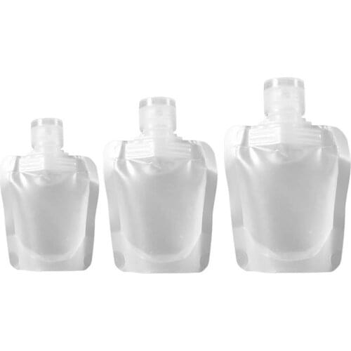 10pcs 30/50/100ml Travel Toiletry Pouch Refillable Squeezable Pouches For Lotion Cosmetic Packaging Bag