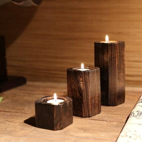 ElimElim Decorative Wooden Candlesticks