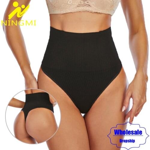 NINGMI Body Shaper Control Panties Butt Lifter Slimming Tummy Control Panties High Waist Trainer Sexy Thong Knicker Shapewear