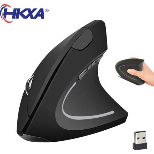 HKXA Wireless Mouse Vertical Gaming Mouse USB Computer Mice Ergonomic Desktop Upright Mouse 1600DPI for PC Laptop Office Home