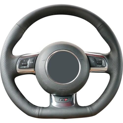 Black Synthetic Leather Car Steering Wheel Cover for Audi TT 2008-2013