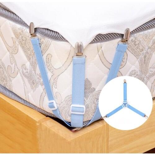 4-piece set of non-slip triangle sheet fixing clip Adjustable sheet clip, sheet buckle, bed sheet retainer quilt cover
