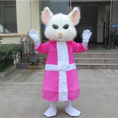 Halloween Long Fur Mouse Costume Mascot Sutis Cosplay Party Game Dress Christmas Girls Mascot Adult Size Halloween Xmas Ad