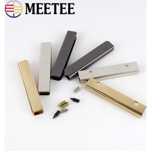 Meetee 5pcs 5cm Bag Corner Screws Clip Edges Protector Metal Buckle Bag Purse Decoration Corners DIY Leather Crafts Accessory