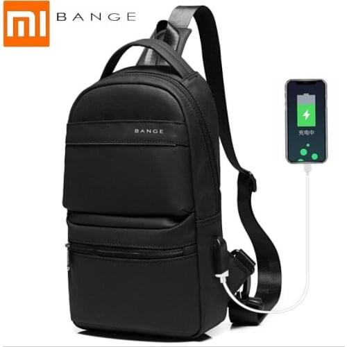 Xiaomi Mens chest bag fashion simple crossbody bag Shoulder bag USB multifunctional outdoor bag