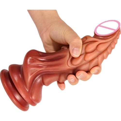 Soft Animal Art Sculpture Big Dildo Realistic Suction Cup Dick Anal Plug Lesbian Vagina Masturbation Penis Sex Toy For Men Wome