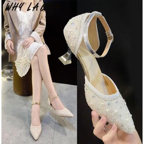 Gentle Fairy Single Shoes 2021 hot style High Heels, Slight Heels, Pointy French Bag and All-go Xiao Qing Evening Wind, One Char