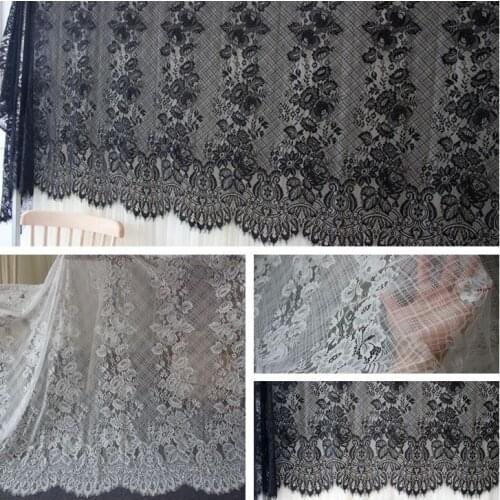 LASUI 2021 NEW 1.5 m *3.0m High-quality skin-friendly French eyelash lace fabric DIY wedding dress accessories X0820