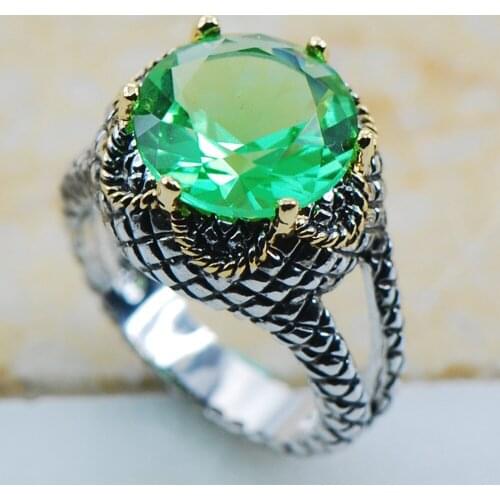 Peridot 925 Sterling Silver Top Quality Fancy Jewelry wedding Ring Size 6 7 8 9 10 11 F1127