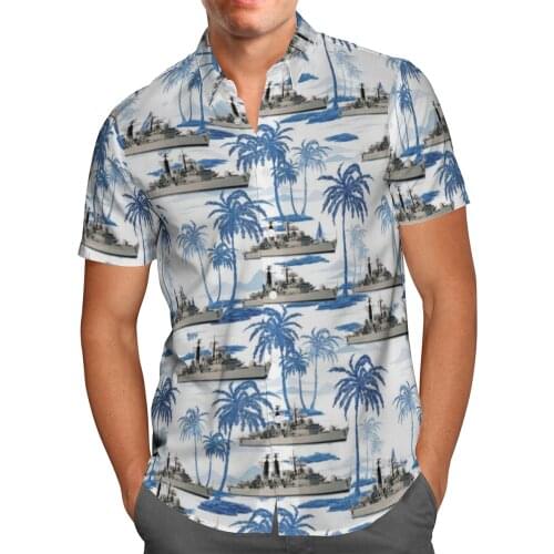 Warship 3D Beach Breathable Hawaii Summer 2021 Shirt Short Sleeve Shirt Streetwear Oversized Chemise Hombre Blusa Masculina-37
