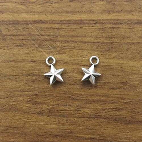 20pcs Charms star 10.5*7.5mm Tibetan Silver Plated Pendants Antique Jewelry Making DIY Handmade Craft