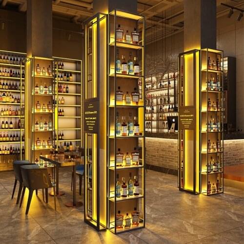 Stainless steel wine cabinet wine rack villa home refrigerated wine cabinet custom wine kiln winery display rack SUS 304
