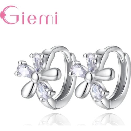 925 Sterling Silver Classic Square Austrian Crystal Stone Earrings Bridal Wedding Ceremony Propose Jewellery