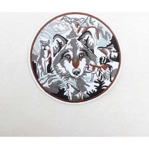 2pc Wolf patches for clothing iron embroidered patch applique iron on patches sewing accessories badge stickers on clothes bags