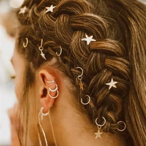 Vintage Metal Ring Dreadlock Beads Braids Hair Beads Dreadlocks Hair Braid Cuff Clips Gold Silver for Kids Women Braiding Hair