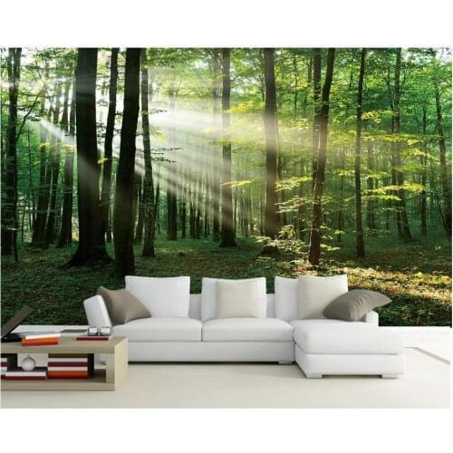 WDBH 3d wallpaper Custom photo Green forest morning light background wall home decor 3d wall mural wallpaper for walls 3 d
