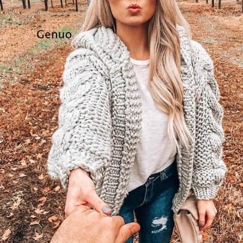 Vintage Twist Cardigan Women Sweater Knitwear 2020 Autumn Winter Open Stitch Top Solid Slim Long Sleeve Cardigans