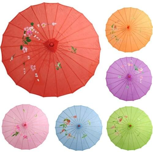 Womens Rain Umbrella Chinese Umbrella fengshui Silk Dance Decorative Bamboo Umbrella Oil Paper Umbrella parasol 37*56cm