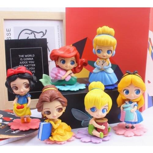 10.8CM 1PC Princess Cake Decaration Figure Snow White Snowwhite Alice Cinderella Jasmine Mermaid Plastic PVC Kids Doll