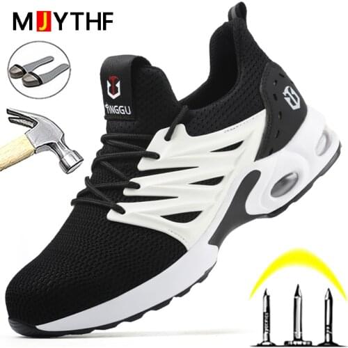 2021 Sports Safety Shoes Men European Standard Steel Toe Cap Safety Boots Work Sneakers Men Indestructible Shoes For Men Women