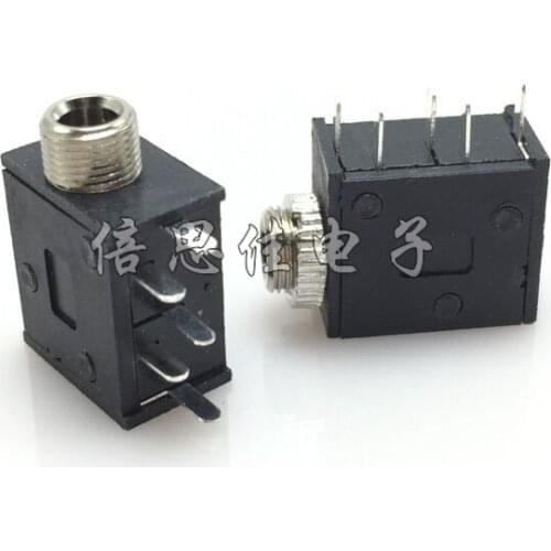 30pcs/3.5MM Audio socket Copper head Earphone socket PJ-325 Dual track stereo 5 Pin