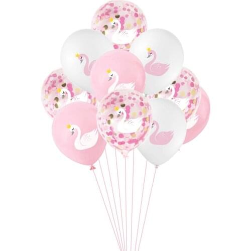 10pcs Swan Princess Balloon White and Pink Helium Balloon for Baby Shower Girl Theme Birthday Wedding Party Supplies Decoration