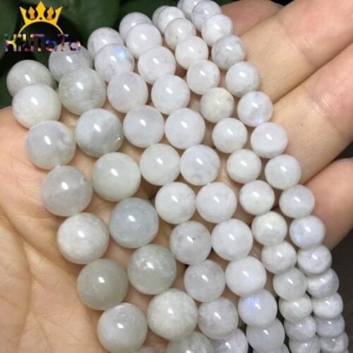 Natural Blue Moonstone Beads Round Loose Spacer Beads For Jewelry Making DIY Bracelet Necklace Accessories 15''Inches 6/8/10mm