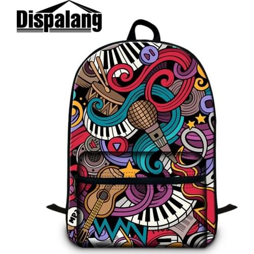 Dispalang Artistic Backpack for Teen Girls Musical Note Prints School Bag Lightweight Bagpack for Children Traveling Bag Bookbag