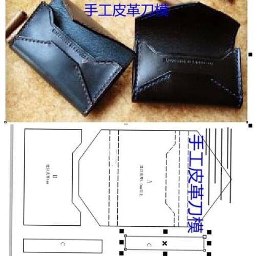Designer leather craft template card holder coin case bag wallet die cutting knife mould hand punch tool set