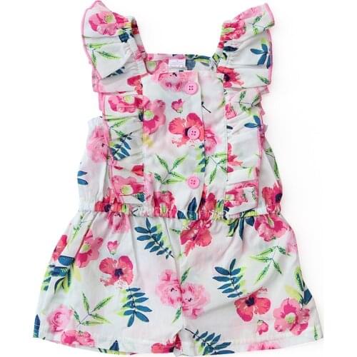 Baby girl romper newborn baby clothes 0-24M floral romper jumpsuit toddler stitch costume summer girls clothing kids clothes