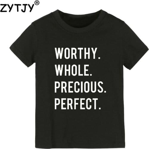 Worthy whole precious repeat Print Kids tshirt Boy Girl t shirt For Children Toddler Clothes Funny Tumblr Top Tees CZ-135