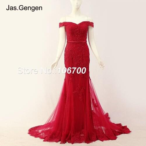 Eleghant Embroidery Lace Off shoulder Prom Dresses Mermaid Sweetheart With Sash Dark Green Color Formal Evening Gowns 2018
