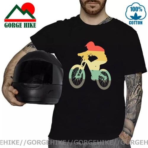 GorgeHike 3D Print Colorful Striped Retro Mountain Bike Downhill T-shirt Vintage Mountain Biking T shirt men MTB Biker Tee shirt