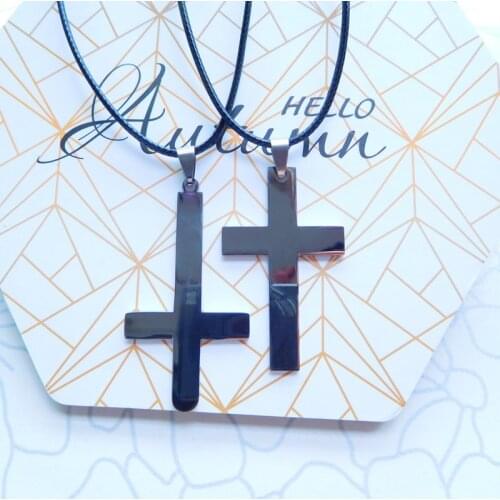 HC Fashion Basic Punk Stainless Steel Cross Pendant Men Goth Necklace Women Gift Choker Statement Jewelry Hot African Cap Charms