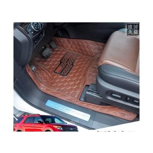 Good carpets! Special floor mats for Ford Explorer 7seats 2017-2011 waterproof durable carpets for Explorer 2016,Free shipping