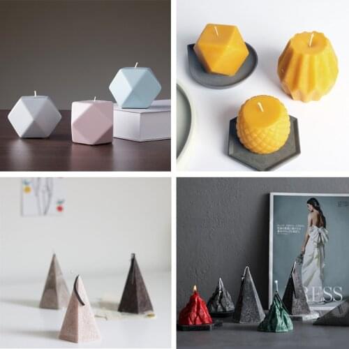 Creative snow mountain candle mold DIY scented candle plaster ornaments tray pad Nordic geometry silicone mold